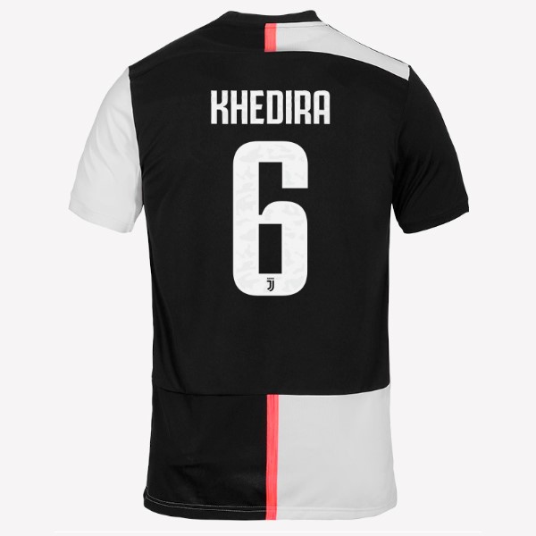 Camiseta Juventus NO.6 Khedira Primera equipación 2019-2020 Blanco Negro